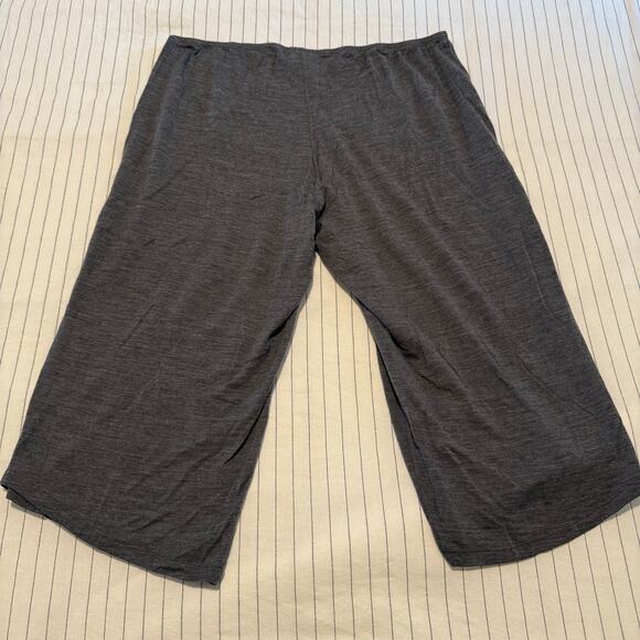 Ibex wide leg cropped capri pajamas gray wool lounge pants made in USA size XL - Picture 2 of 7